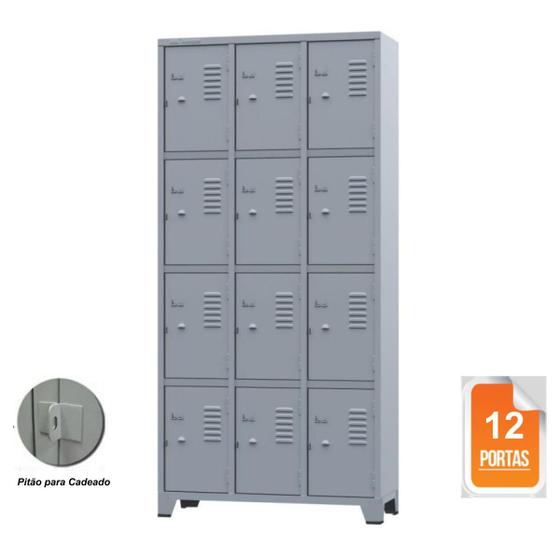 Roupeiro de aço com 12 portas - MOVEIS VITORINO Imagem de Roupeiro de aço com 12 portas