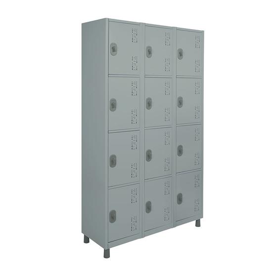 Imagem de Roupeiro de Aço com 12 vãos pequenos 182cm x 92,5cm x 36cm - W3