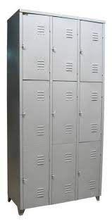 Imagem de Roupeiro de aço com 9 portas medias com pitao para cadeado