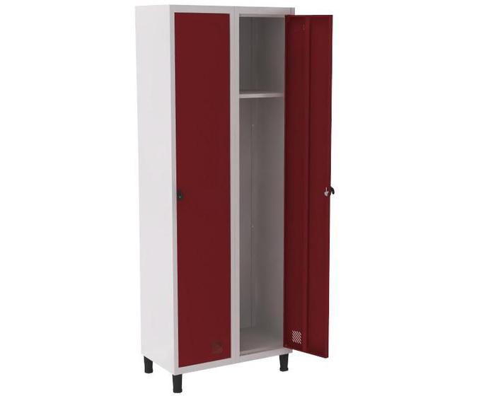Roupeiro De Aço Guarda-Volume Locker 2 Portas Montável Vermelho Menor preço em Roupeiro De Aço Guarda-Volume Locker 2 Portas Montável Vermelho