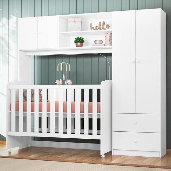 Imagem de Roupeiro Infantil Quarto Bebê Conjulgado Sophia 100% MDF