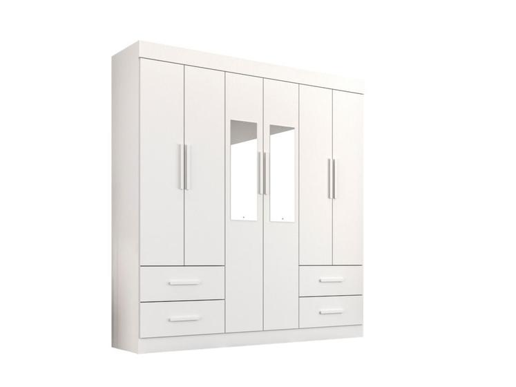 Roupeiro New Verona 6 Portas com Espelho Salleto - Sallêto - Guarda ...