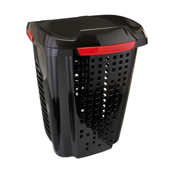 Imagem de Roupeiro Telado Astra Com Cesto 70L Preto Rb5prbrd
