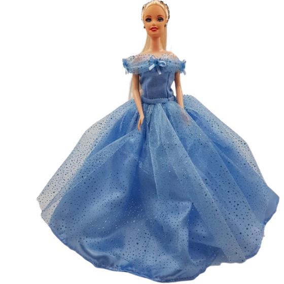 Imagem de Roupinha Cinderela Fantasia de princesa para boneca Barbie e Similares