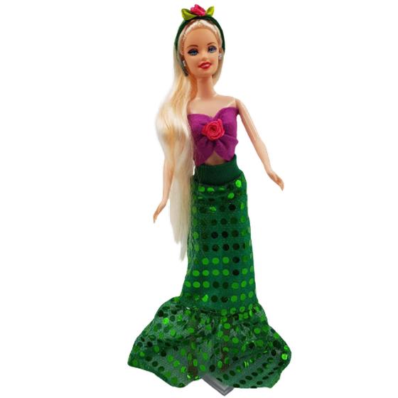 Imagem de Roupinha Sereia Ariel Fantasia de princesa para boneca Barbie e Similares