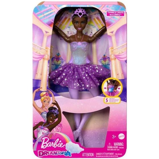Imagem de Roxa Negra Bailarina Luzes Brilhantes Barbie - Mattel HLC26