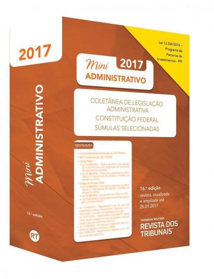 Imagem de Rt Mini Código 2017: Coletânea de Legislação Administrativa e Constituição Federal