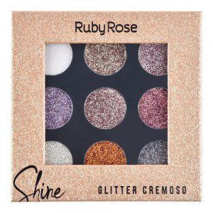 Imagem de Ruby Rose Paleta de Sombras Shine Glitter Cremoso HB8407G
