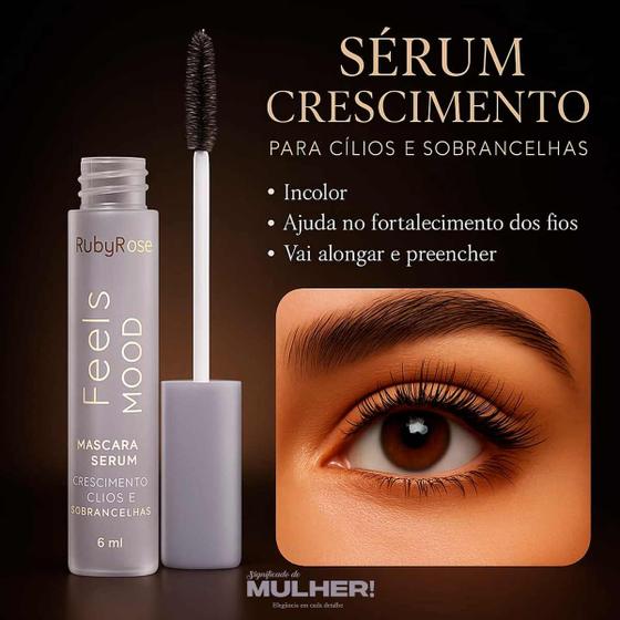 Imagem de Ruby Rose Sérum Crescimento Dos Cílios E Sobrancelhas Incolor Mascara de Crescimento e Fortalecimento Mood Lançamento