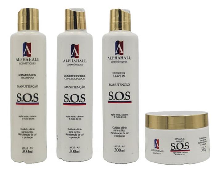 Imagem de S.O.S Alphahall Shampoo ,condicionador, Máscara E Leave-in