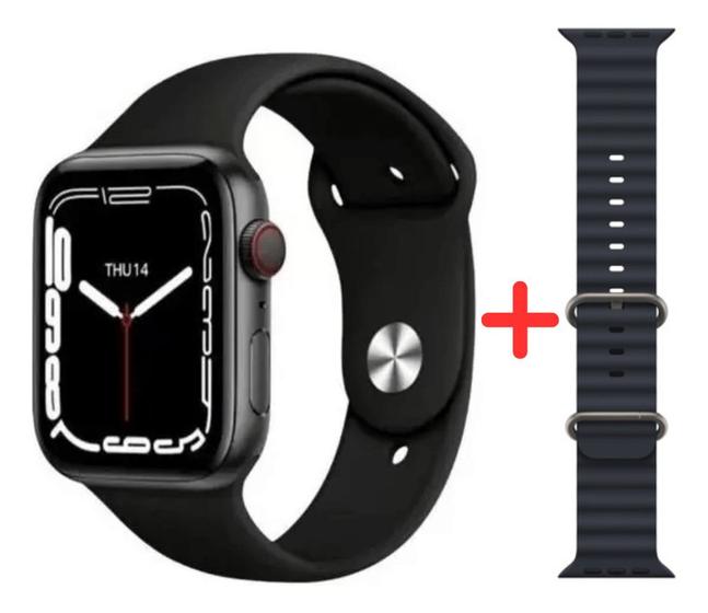 Imagem de S28 Pro Preto SmartWatch Com Bluetooth Para Chamadas Envio Já Duas Pulseiras