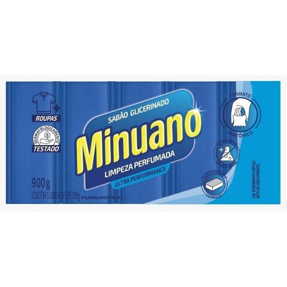 Imagem de Sabão em Barra Minuano Azul 180g - 20 Pacotes com 5 Unidades