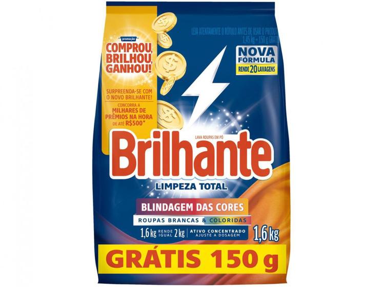 Imagem de Sabão em Pó Brilhante Limpeza Total Blindagem das - Cores Original 1,6kg