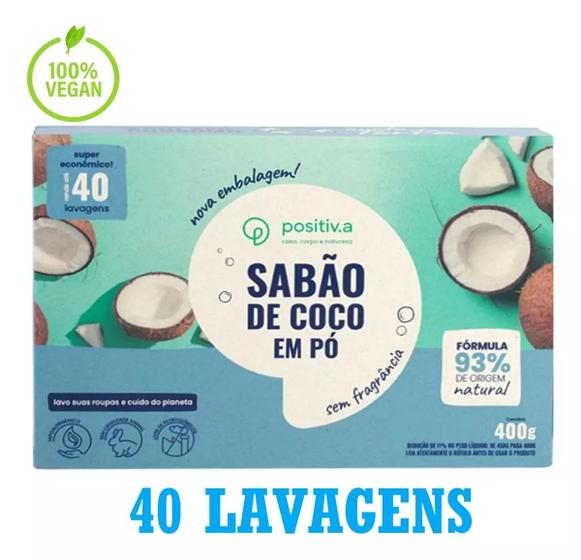 Imagem de Sabão Em Pó De Coco Ecológico Vegano Biodegradável 400g