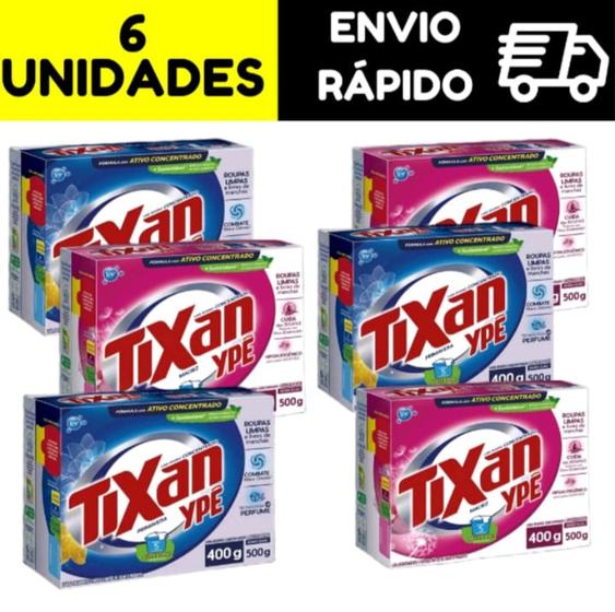 Imagem de Sabão em Pó Tixan Rende igual 500g kit 6 caixas  - Tixan Ype