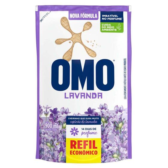 Sabão Líquido OMO 62696678 Refil Explosão de Lavanda 900ml