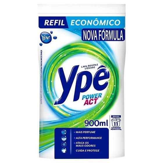 Sabão Líquido Ypê Power Act Pouch Refil Econômico 900ml - Embalagem com 12 Unidades Menor preço em Sabão Líquido Ypê Power Act Pouch Refil Econômico 900ml - Embalagem com 12 Unidades