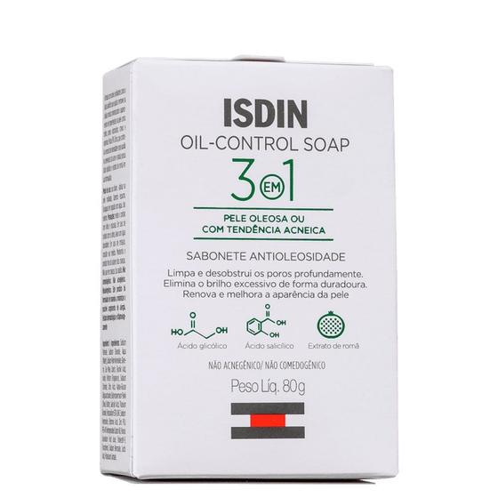 Antioleosidade 3 em 1 Isdin OilControl Soap 80g Corporal Dermocosmético