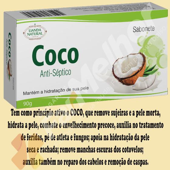 Imagem de Sabonete Antisséptico Natural Lianda Coco 90g