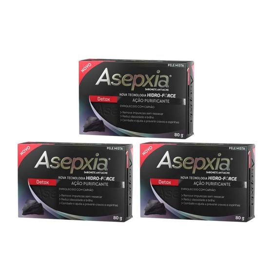 Imagem de Sabonete Asepxia 80G Carvao - Kit Com 3Un