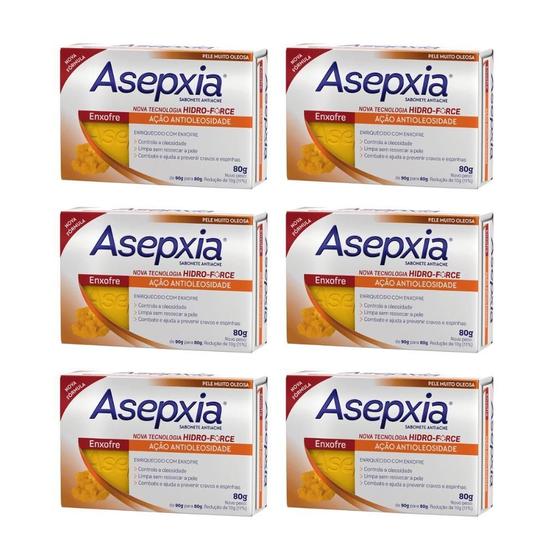 Imagem de Sabonete Asepxia 80G Enxofre - Kit Com 6Un
