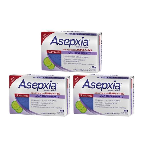 Imagem de Sabonete Asepxia 80G Suavizante - Kit Com 3Un