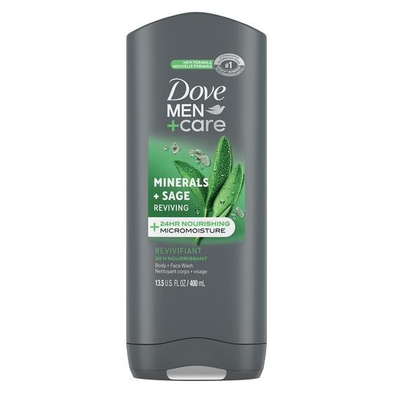 Imagem de Sabonete corporal e facial Dove Reviving Minerals & Sage 400 ml para homens