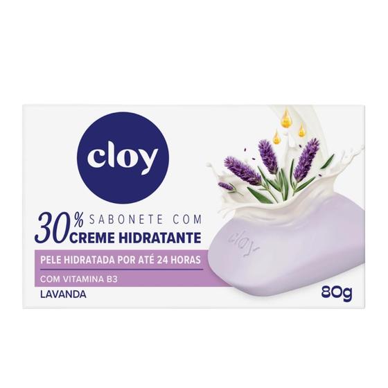 Imagem de Sabonete Creme Hidratante Em Barra Lavanda 80g - CLOY