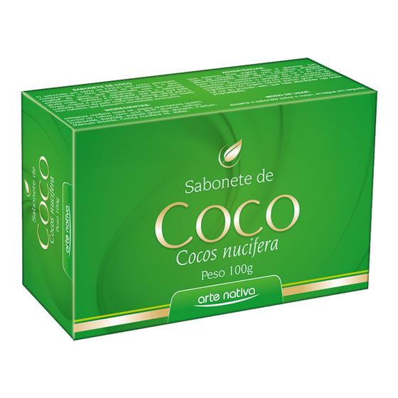 Imagem de sabonete de coco com óleo vegetal palmiste nutri e hidrata indicado para pele mista e ressecada 100g