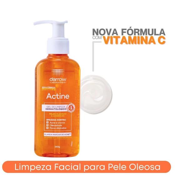 Imagem de Sabonete de Limpeza Facial em Gel 140g Actine Darrow Nova Fórmula com Vitamina C Pele Oleosa Acneica