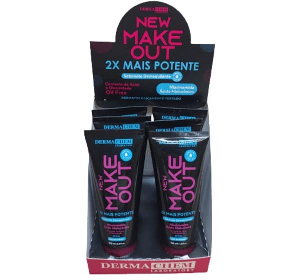 Imagem de Sabonete Demaquilante New Make Out 100ml - Box Com 6 Unidades - Dermachem Com Ácido Hialurônico