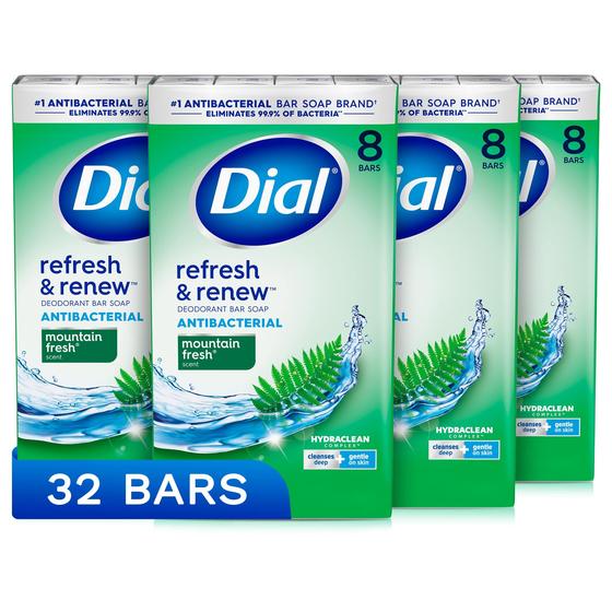 Imagem de Sabonete Dial Antibacteriano Refresh & Renew Mountain Fresh - 4 Unidades de 90g