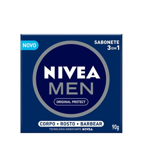 Sabonete em Barra 3 em 1 Nivea Men Original Protect 90g Menor preço em Sabonete em Barra 3 em 1 Nivea Men Original Protect 90g