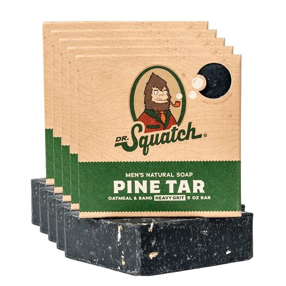 Imagem de Sabonete em barra Dr. Squatch All Natural para homens, pacote com 5 pacotes de alcatrão de pinho