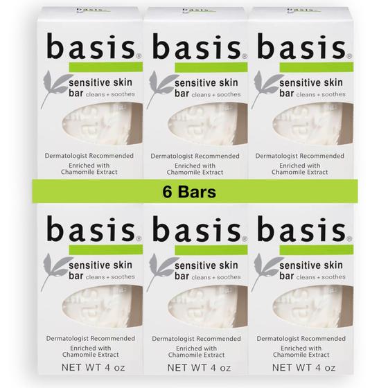 Imagem de Sabonete em Barra para Pele Sensível - Sem Perfume - Pacote com 6 Unidades (4oz cada)