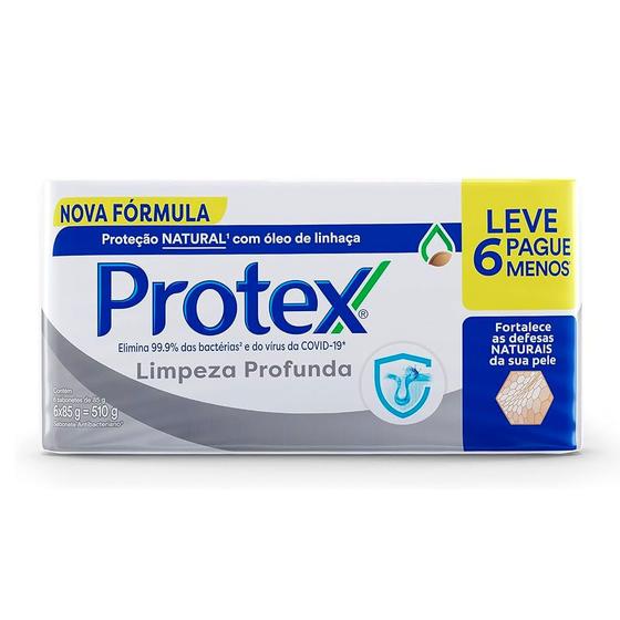 Imagem de Sabonete Em Barra Protex Limpeza Profunda Original 85g Leve 6 Pague Menos