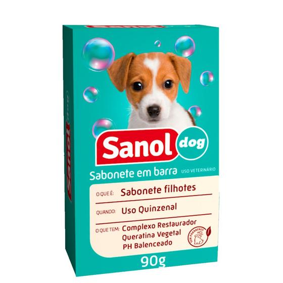 Imagem de Sabonete em Barra Veterinário Sanol Dog Filhotes 90g