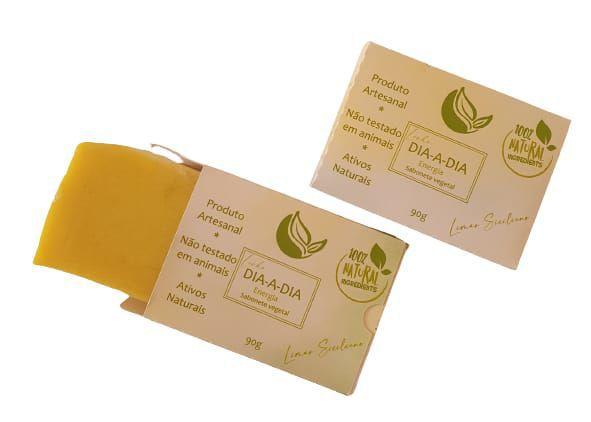 Imagem de Sabonete Energia Dia a Dia Frescor de Limão Produto Artesanal Ativos Naturais Vegetal Uzi Natural 90g