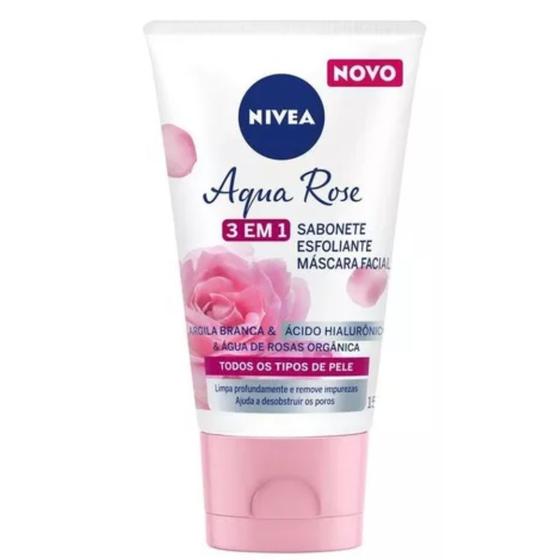 Imagem de Sabonete Esfoliante Facial Aqua Rose 3 Em 1 150ml Nivea