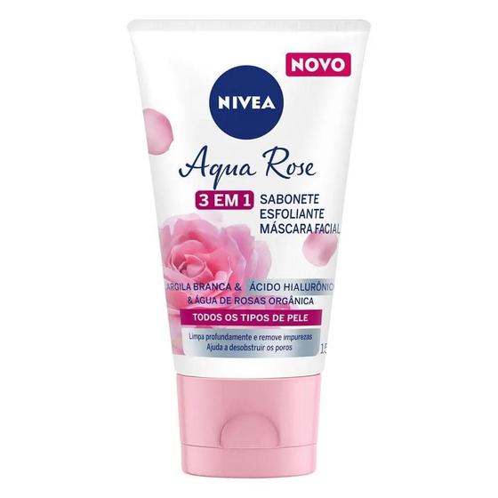 Imagem de Sabonete Facial NIVEA Aqua Rose 3 em 1 com Ácido Hialurônico 150ml