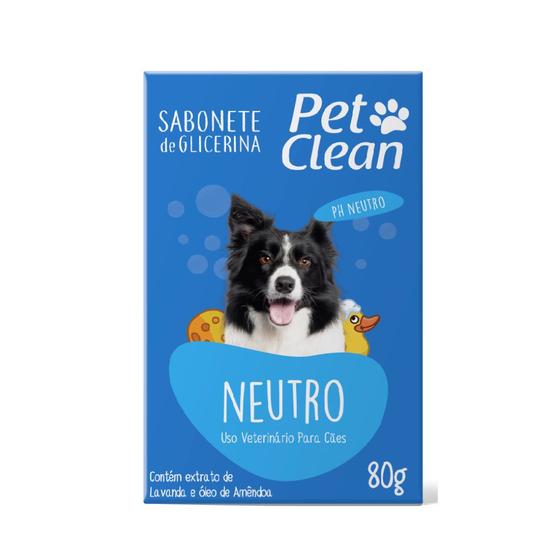 Imagem de Sabonete Glicerina Pet Clean Neutro Para Cães E Gatos 80g