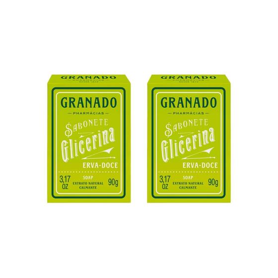 Imagem de Sabonete Granado 90g Glicerina Erva Doce-Kit C/2un