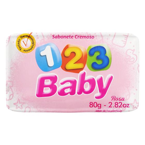 Imagem de Sabonete Infantil Feminino 123 Baby Rosa e Azul