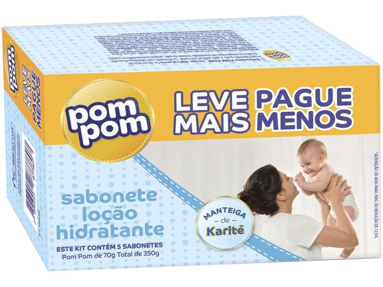 Sabonete Infantil Pom Pom Hidratante 70gr - 5 Unidades Imagem de Sabonete Infantil Pom Pom Hidratante 70gr