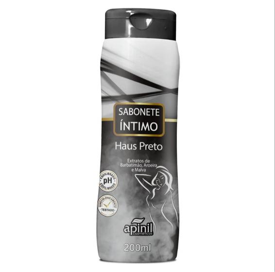 Sabonete Íntimo Haus Preto 200ml - Apinil Imagem de Sabonete Íntimo Haus Preto 200ml