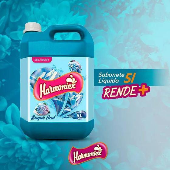 Sabonete Liquido 5 Litros - Buquê Azul - Harmoniex Menor preço em Sabonete Liquido 5 Litros - Buquê Azul - Harmoniex
