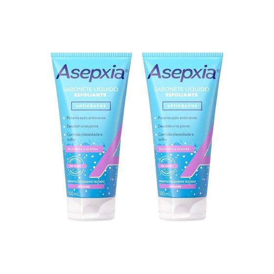 Imagem de Sabonete Liquido Asepxia 100Ml Esfoliante - Kit Com 2Un