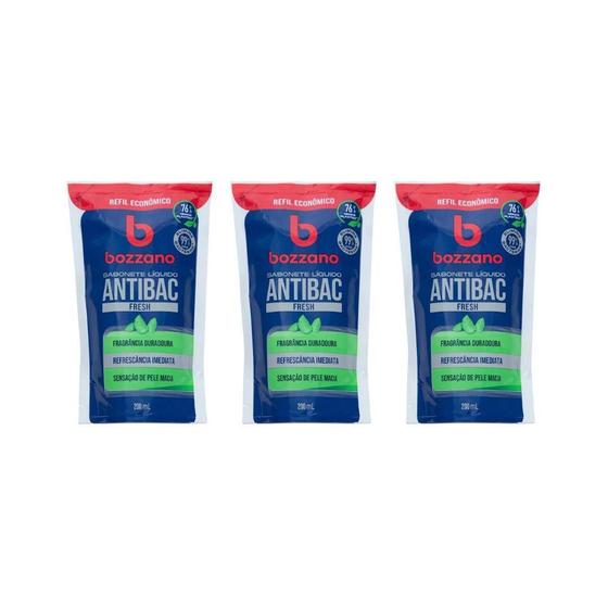 Imagem de Sabonete Liquido Bozzano Fresh Refil 200Ml - Kit Com 3Un