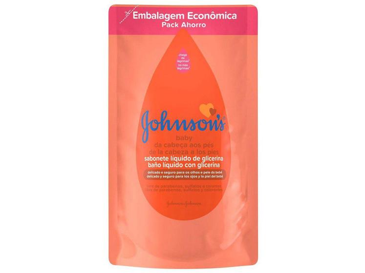 Sabonete Líquido de Glicerina Johnsons Baby  - Da Cabeça aos Pés Refil 180ml