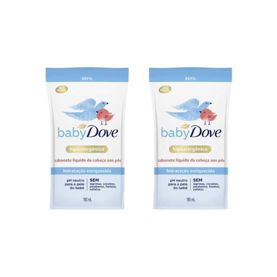 Imagem de Sabonete Líquido Dove Baby Refil 180Ml Hidra Enriquecida-2Un